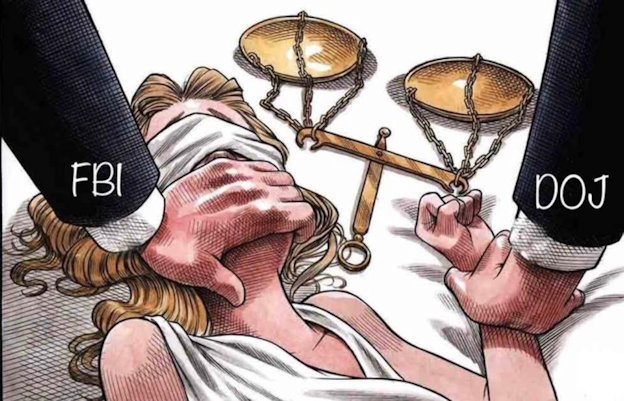 FBI DOJ Lady Justice Meme Political Cartoon